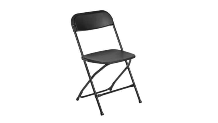 Folding Chair BLACK (plastic seat and back)
