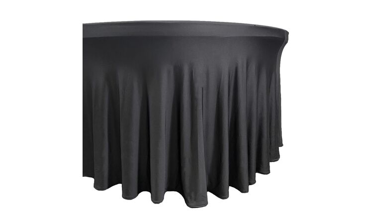 120 inch Cover - ROUND Spandex WAVY Table Cover 120" - Black