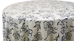 Image of a 108" Rd. Linens - Artistic Floral - Cream