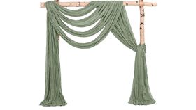 Image of a 20’ Sage Green Gauze Arch Draping