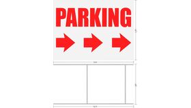 Image of a Parking Sign with Right Directional Arrows