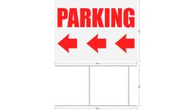 Image of a Parking Sign with Left Directional Arrows