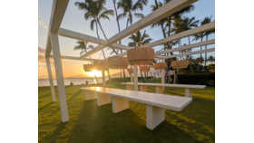 Image of a 10' Santorini Dining Table - White Top