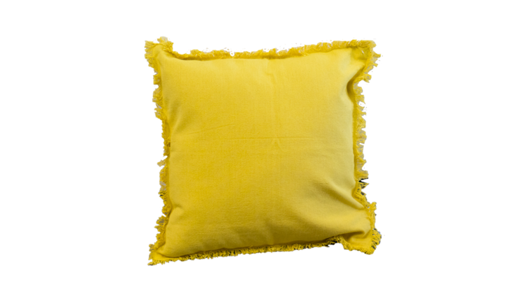 yellow fringe pillow