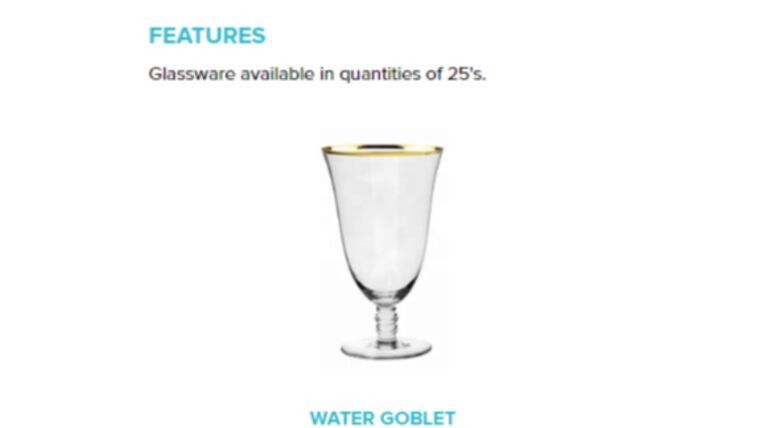 Gold Rim Water Goblet Glass Clear : goodshuffle.com