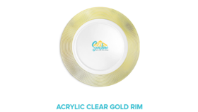Image of a Acrylic Elegant Gold Rim Charger Plates