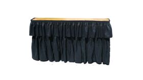 Image of a 10ft Black Bar Riser Skirt