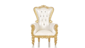 Image of a Kid Throne Chair - White and Gold