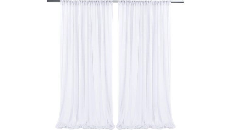 White Chiffon Drape curtain : goodshuffle.com