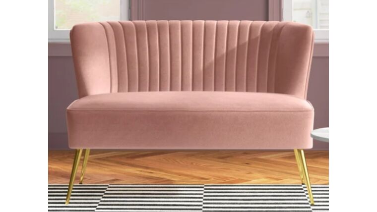 Velvet on sale armless loveseat