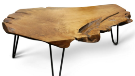 Image of a Wood Cut Coffee Table