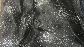 Image of a Overlay organza Sheer Black/Silver (star war) 90"x90"