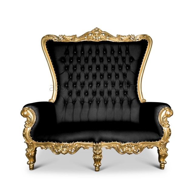 Black Gold Throne Loveseat rentals online 295/day
