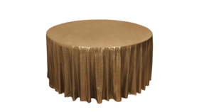Image of a Antique Gold Sequins - 120" Round Tablecloths