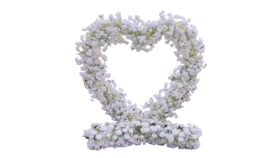 Image of a 5-D White 8 x 8 Heart Shape Flower Backdrop