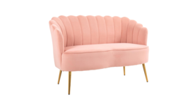 Image of a Blush Velvet Loveseat