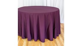 Image of a 108" Tablecloth - Polyester - Eggplant