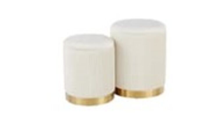 #97 Ivory and Gold Ottomans : goodshuffle.com