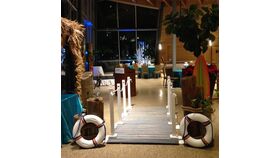 Image of a Dock Walkway with Stanchions