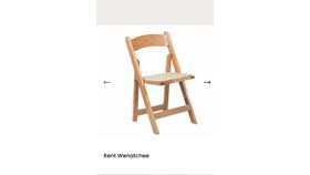 Image of a Natural Wood Folding Chair- Ivory Cushion