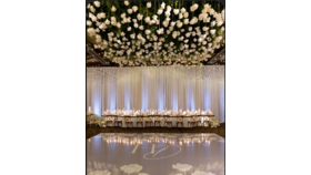 Image of a 6' x 6' Floral Ceiling Installation - Single Roses