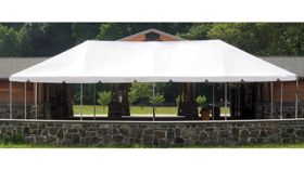 Image of a 10' x 40' White Frame Tent