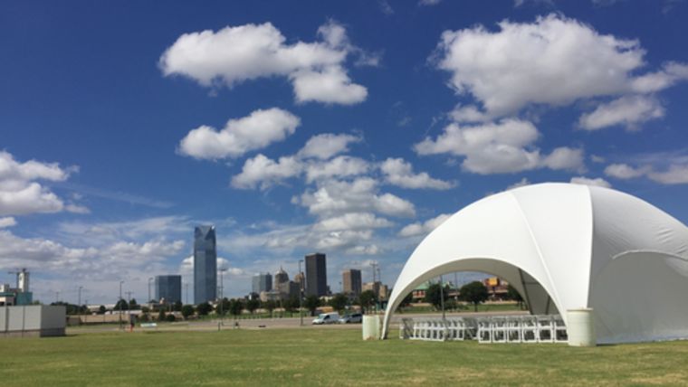 20.5' x 20.5' White Crossover Dome Tent : goodshuffle.com