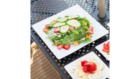 Image of a 12 x 12 White ceramic platter Square.