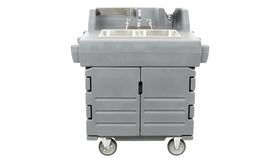 Image of a Cambro KSC402192 Granite Green CamKiosk Portable Self-Contained Hand Sink Cart - 110V Rental