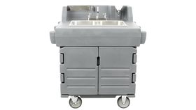 Image of a Cambro KSC402192 Granite Green CamKiosk Portable Self-Contained Hand Sink Cart - 110V Rental