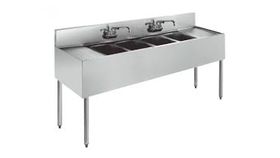 Image of a 4 Compartment Portable Stainless Steel Sink w/ Heater Rental