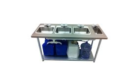 Image of a 4 Compartment Portable Sink w/ Heater Rental