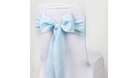 Image of a 6" W x 106" L Light Blue Polyester Sash