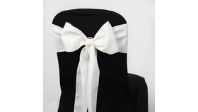 Image of a 6" W x 106" L Ivory Polyester Sash