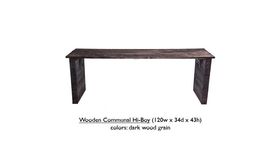 Image of a 10' Wooden Communal Hi-Boy Bench