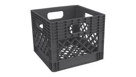 Image of a 11" x 13" x 13" Graphite Plastic Milk Crate