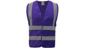 Image of a XL Purple GOGO Industrial Safety Vest with Reflective Stripes, ANSI/ISEA Standard