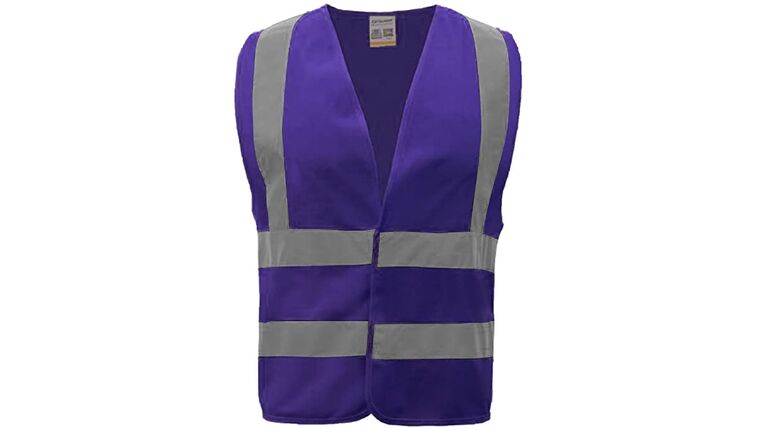 XL Purple GOGO Industrial Safety Vest with Reflective Stripes, ANSI/ISEA Standard : goodshuffle.com