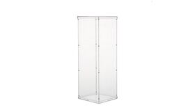 Image of a 32" Floor Standing Clear Acrylic Pedestal Risers - Transparent Acrylic Display Boxes with Interchangeable Lid and Base
