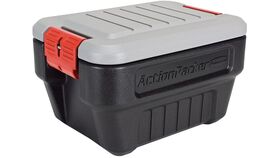 Image of a 8 Gallon Grey & Black Rubbermaid ActionPacker Lockable Storage Box