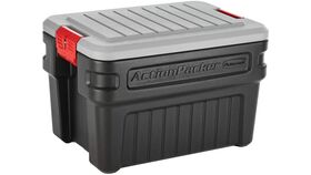 Image of a 24 Gallon Grey & Black Rubbermaid Action Packer Lockable Storage Box Rental