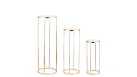 Image of a 3 Round Metal Pedestal Stands