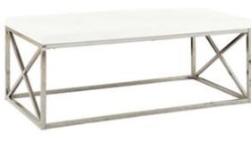 Image of a Coffee Table - White with Chrome Frame