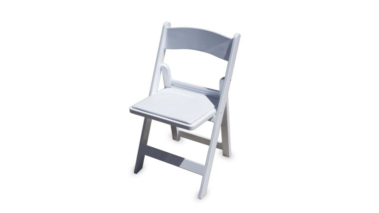 White Padded Folding Resin Chair : goodshuffle.com