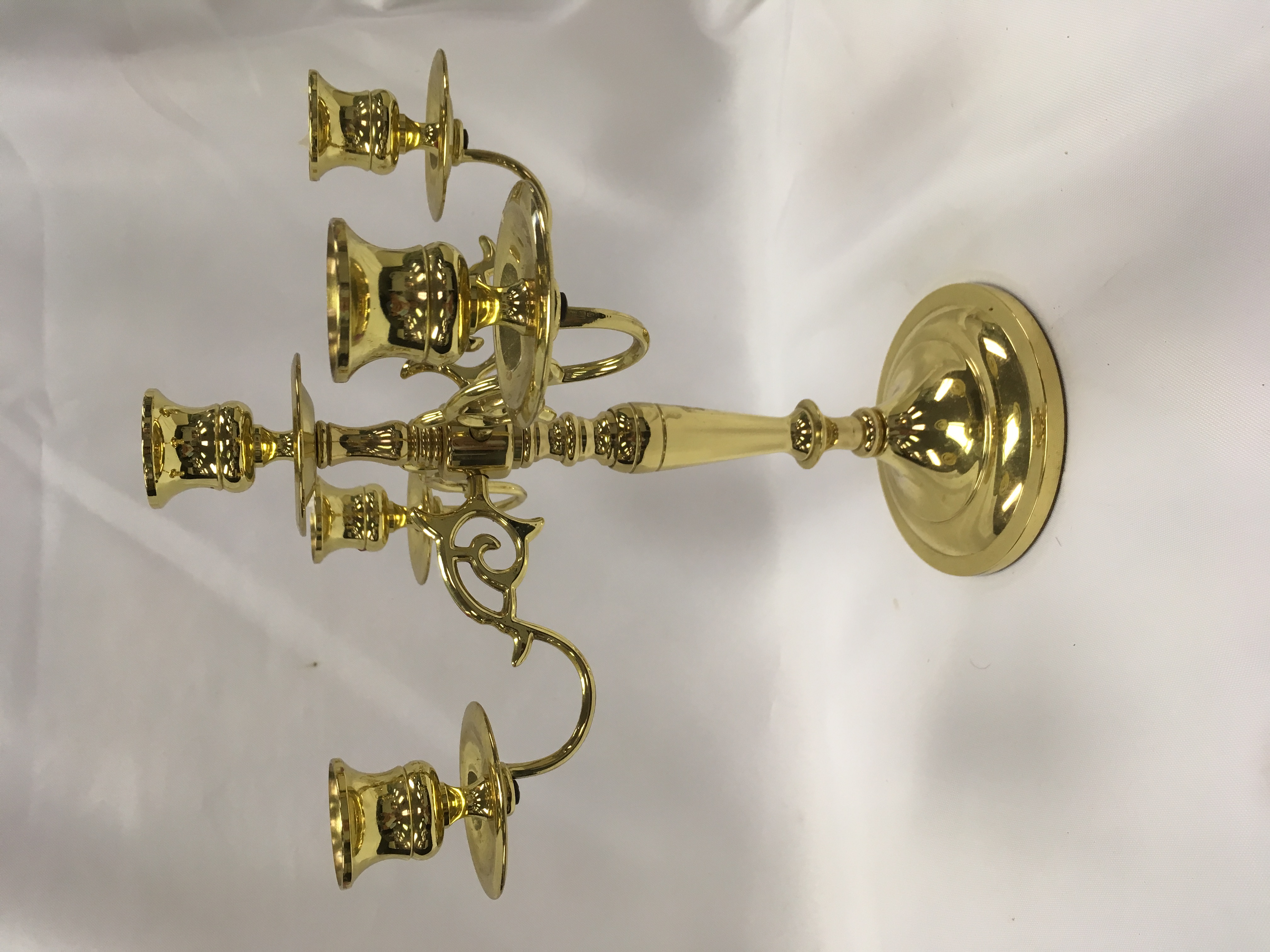 5 Arm Brass Candelabra Small available to rent online