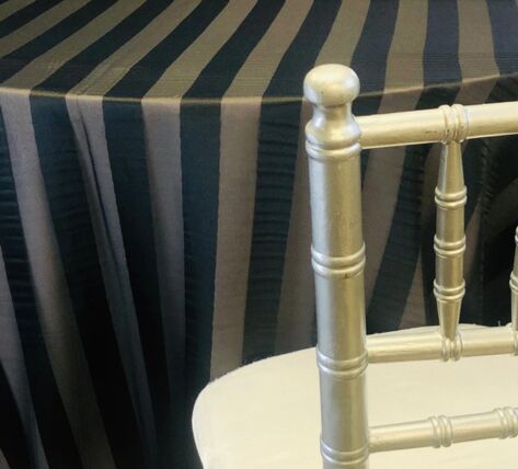 Satin Stripe Black tablecloth linen rental