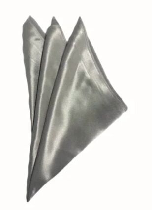 Satin Silver napkin rental