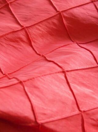 Pintuck Red table runner rental