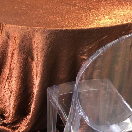 Galaxy Copper tablecloth linen rental