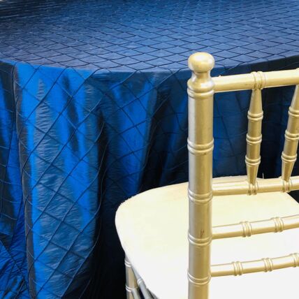 Pintuck Royal Blue tablecloth linen rental
